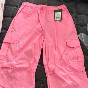 Hot Pink Cargo Pants with Utility Pockets